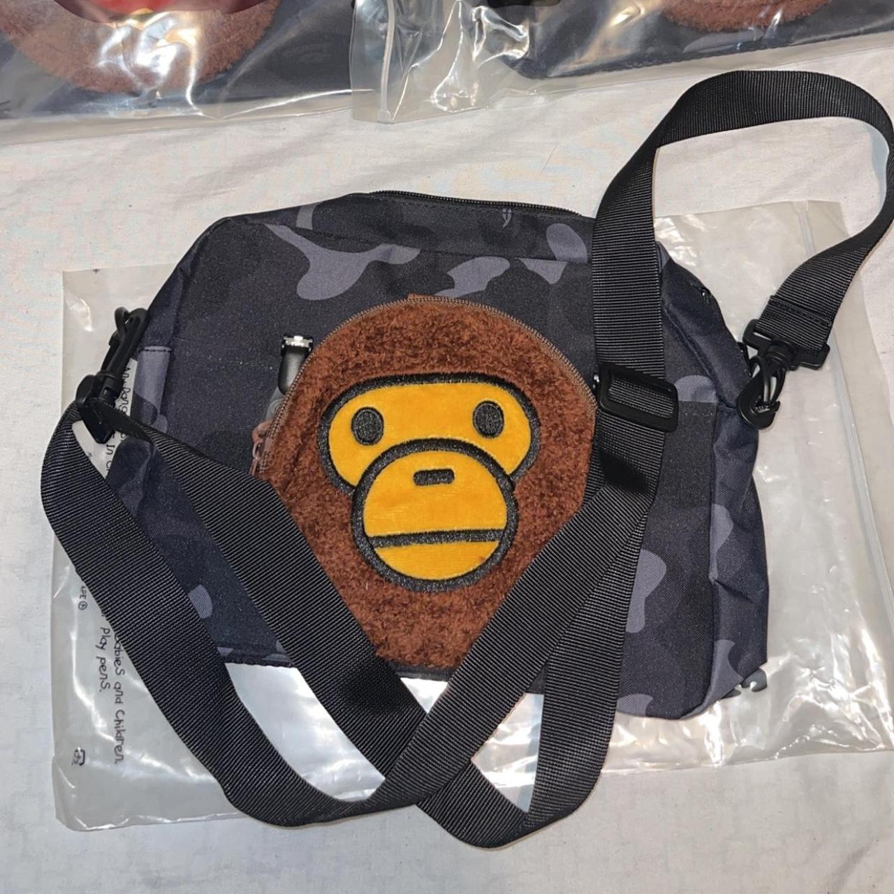 White bape-backpack - Depop