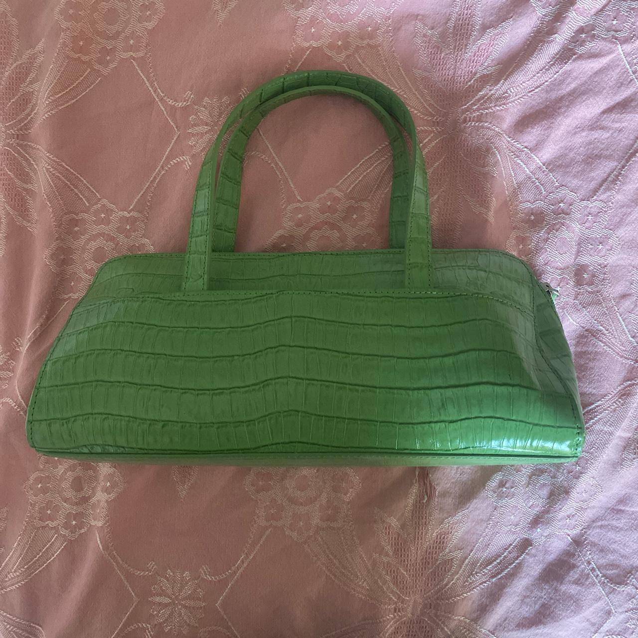 Etienne Aigner light green leather top handle bag