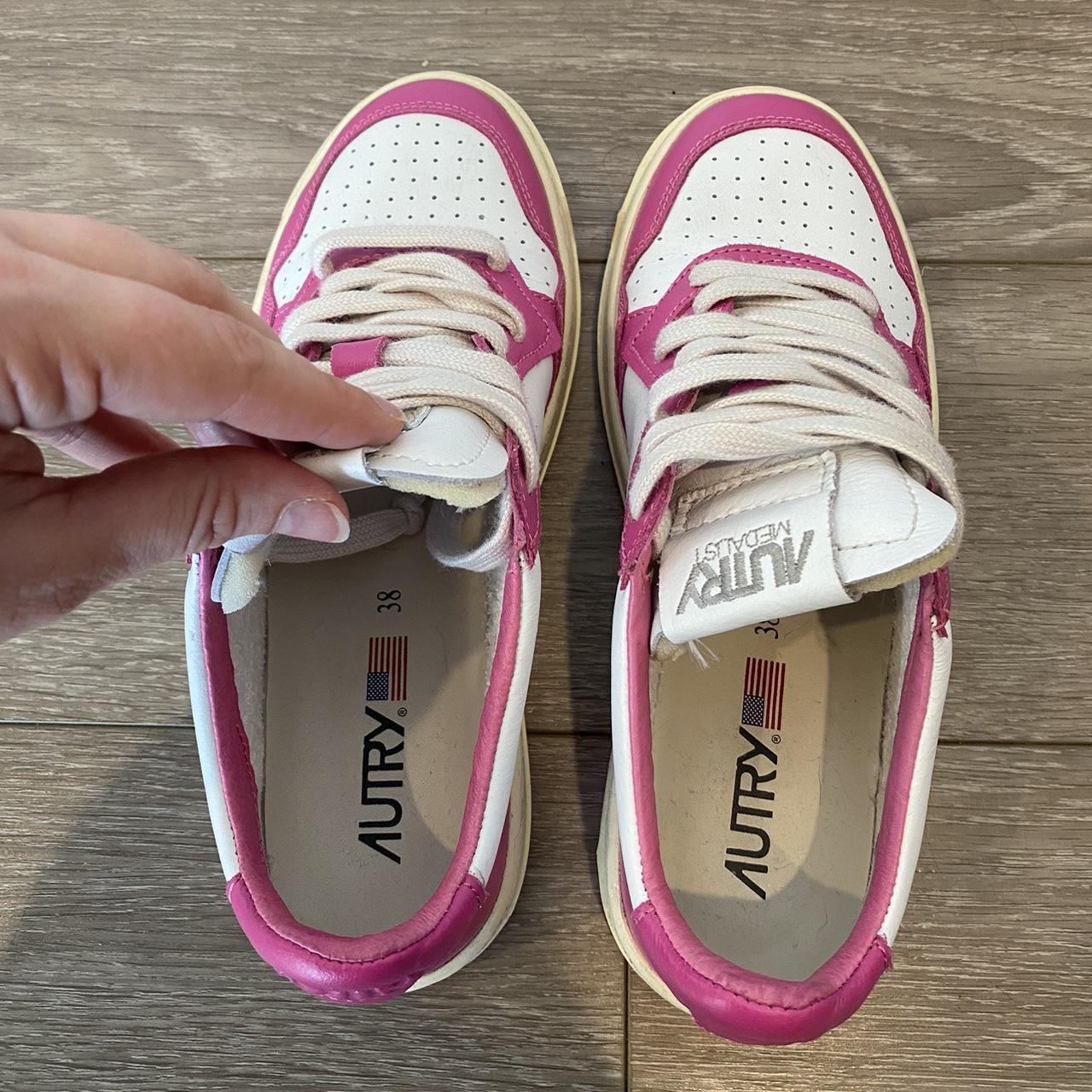 スニーカー AUTRY Women Sneakers ROLWNP02 Pink Autry Medalist Low Sneakers In White And Pink Leather