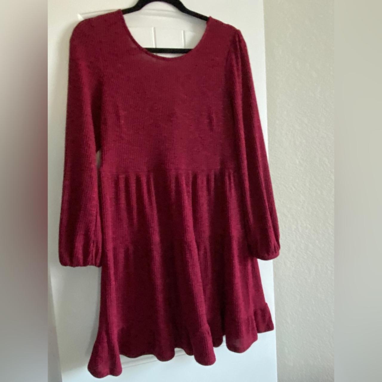 Autumnal Red Babydoll Dress by Xtraordinary - Size... - Depop