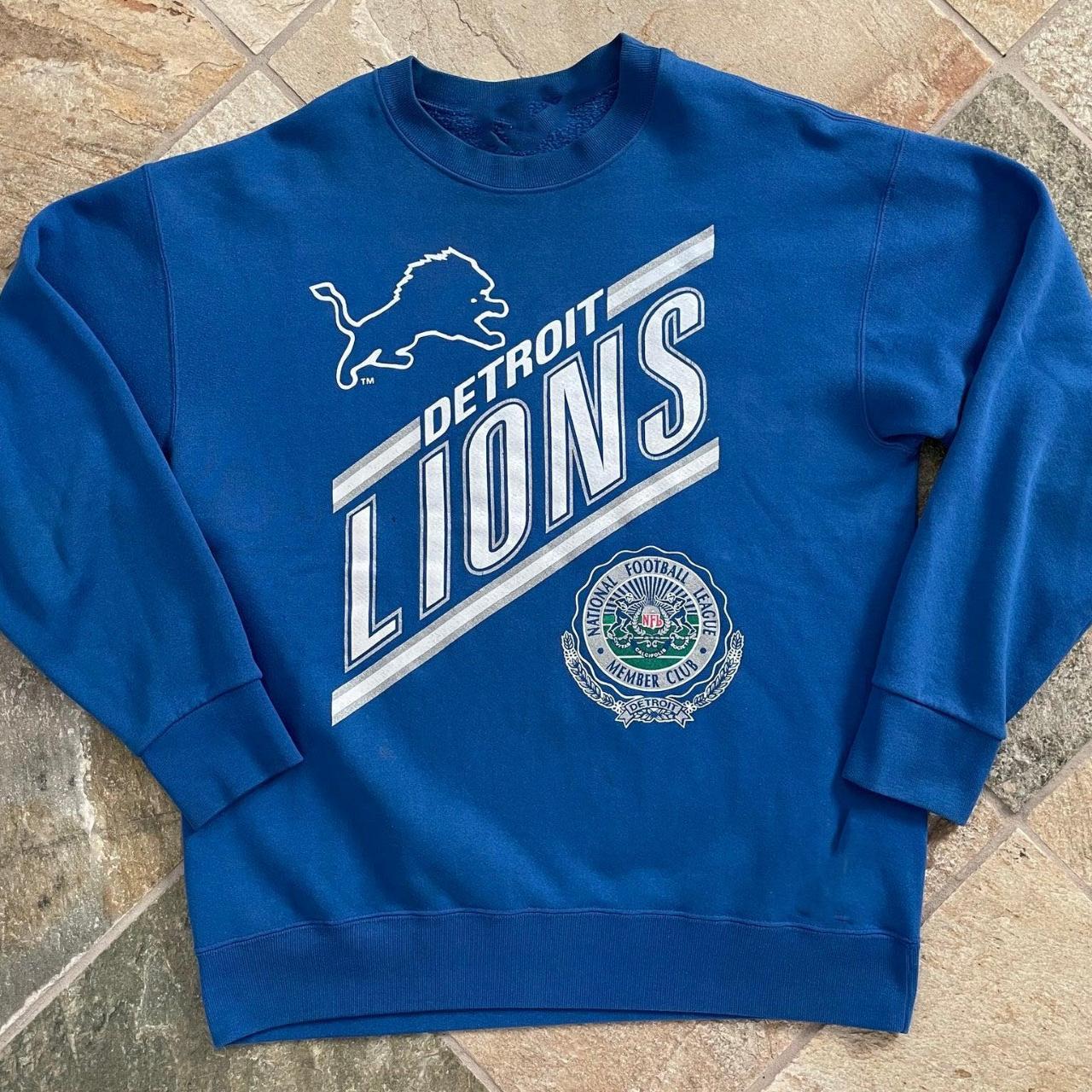 Vintage Detroit Lions Nutmeg Football Sweatshir Due - Depop