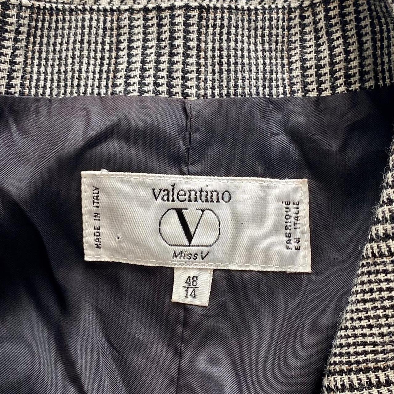 Valentino | Miss V | 100% Wool | Tweed | Black,... - Depop
