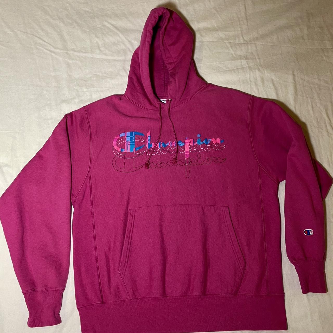 Champion hoodie pink discount men's