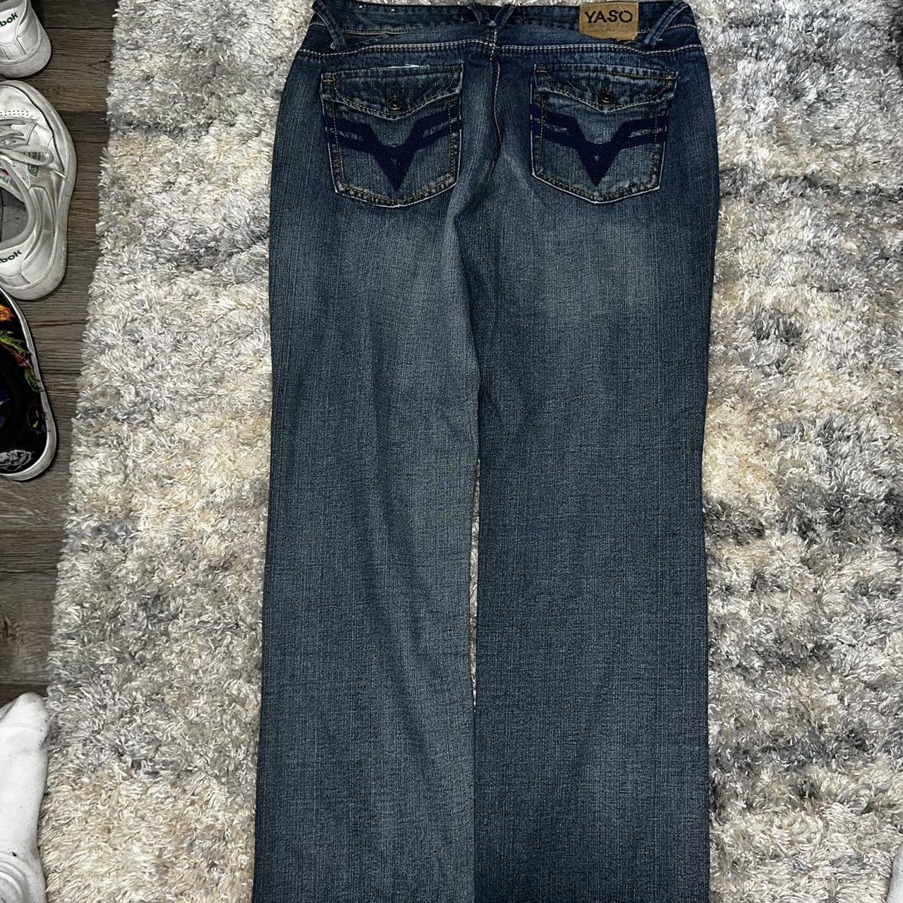 Yaso 38 x 32 sick ass embroidered jeans nice ass... - Depop