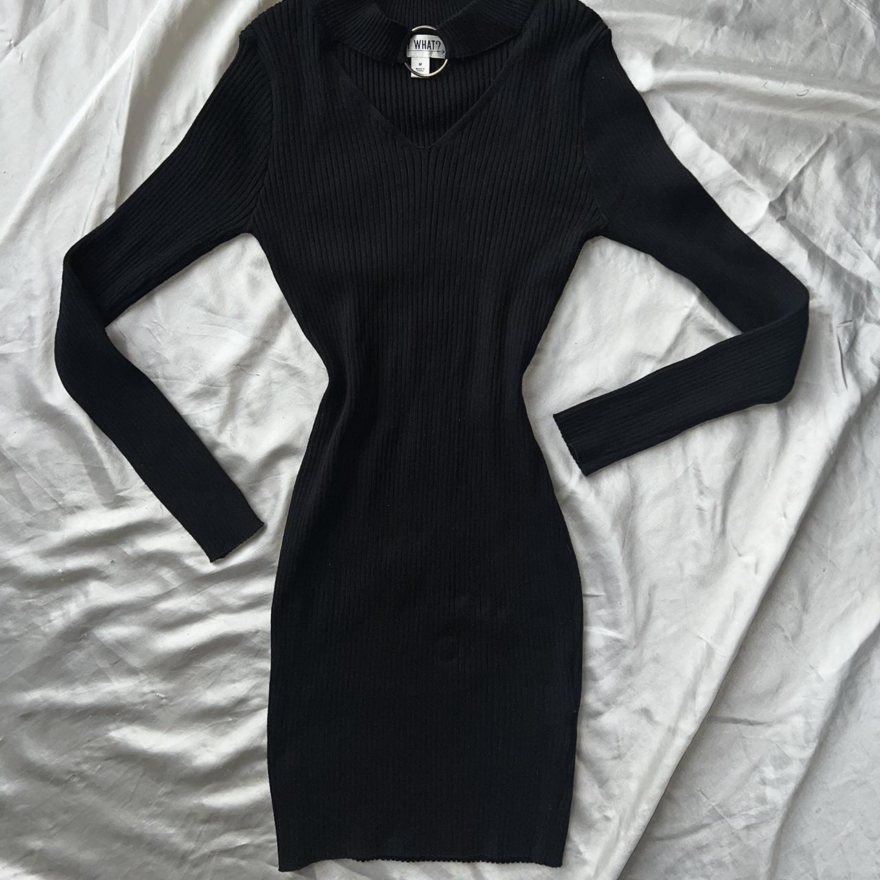 Black Bodycon Sweater Dress W Chest Cut Out And Depop 2465