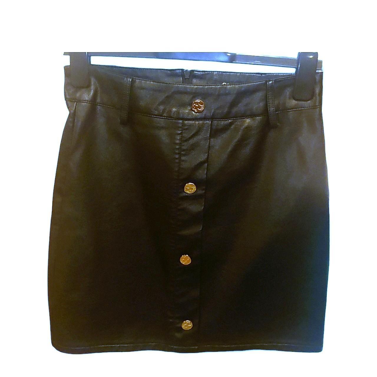 Black leather skirt Worn once only Size s Depop