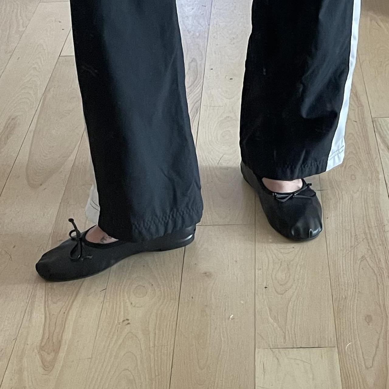 strappy black ballet flats