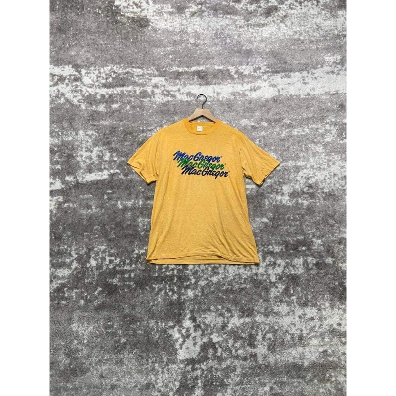 Vintage McGregor T-Shirt Short Sleeve Mustard Yellow... - Depop