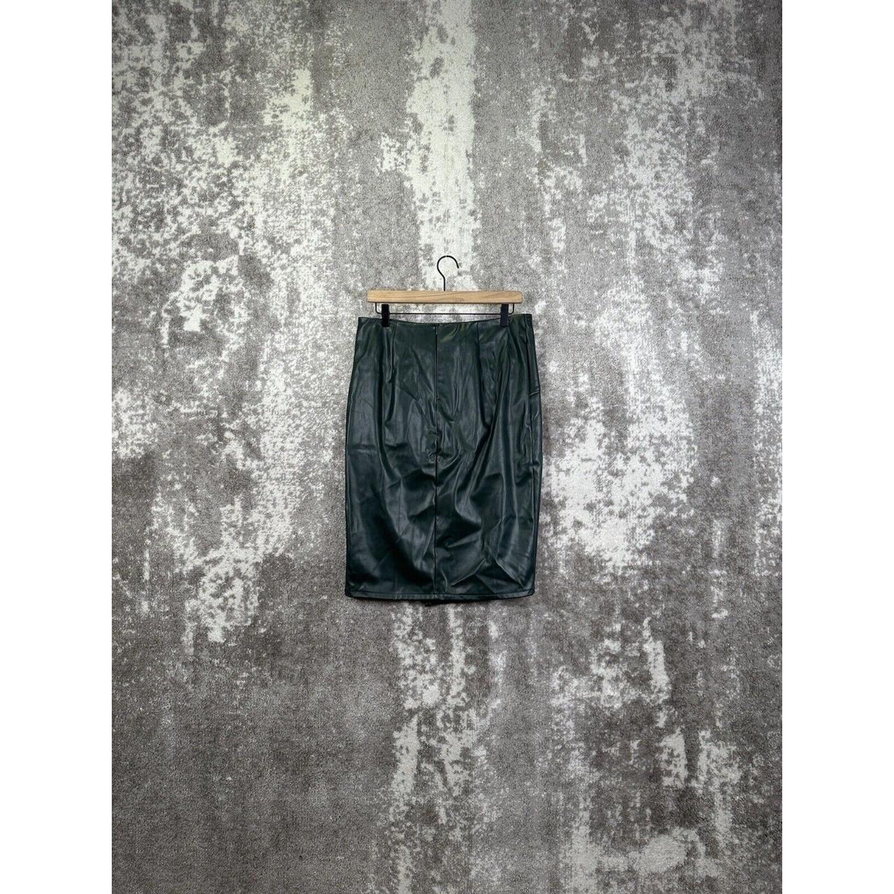 Vegan Leather Faux Wrap Skirt