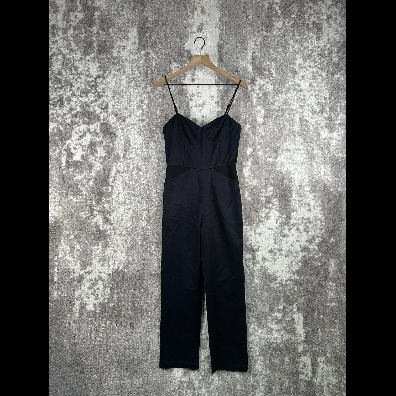 Reformation Black Ribbed Tie high quality Shoulder Sleeveless Crop Flare Wesley Jumpsuit