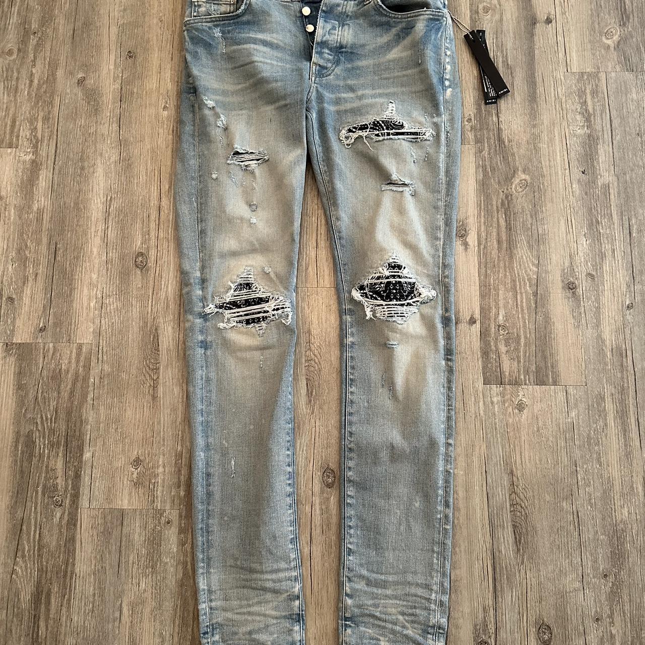 Amiri clay Indigo bandana jeans Depop