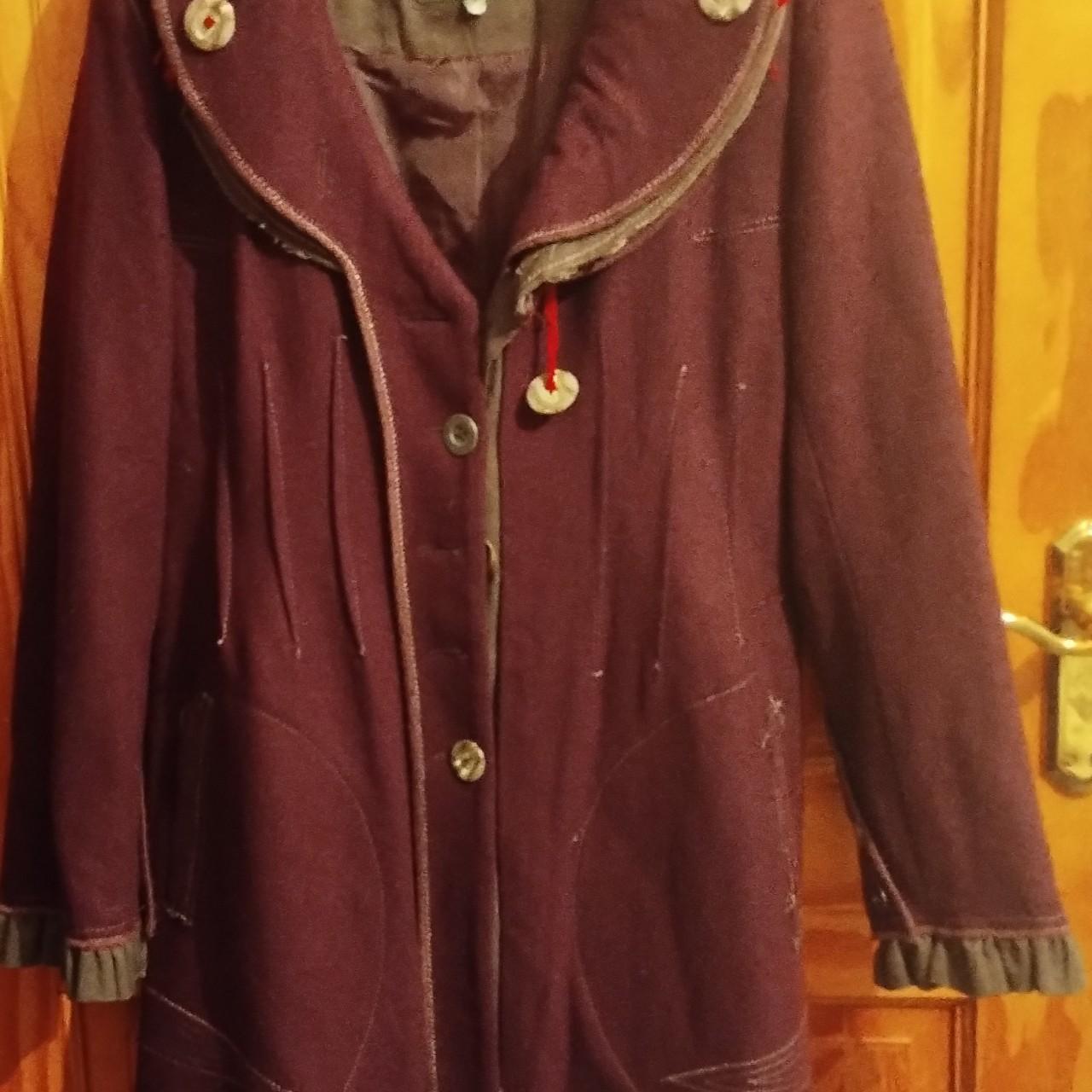 Bohemia Ladies' Deep-Purple Wool-Fitted Coat. Size... - Depop