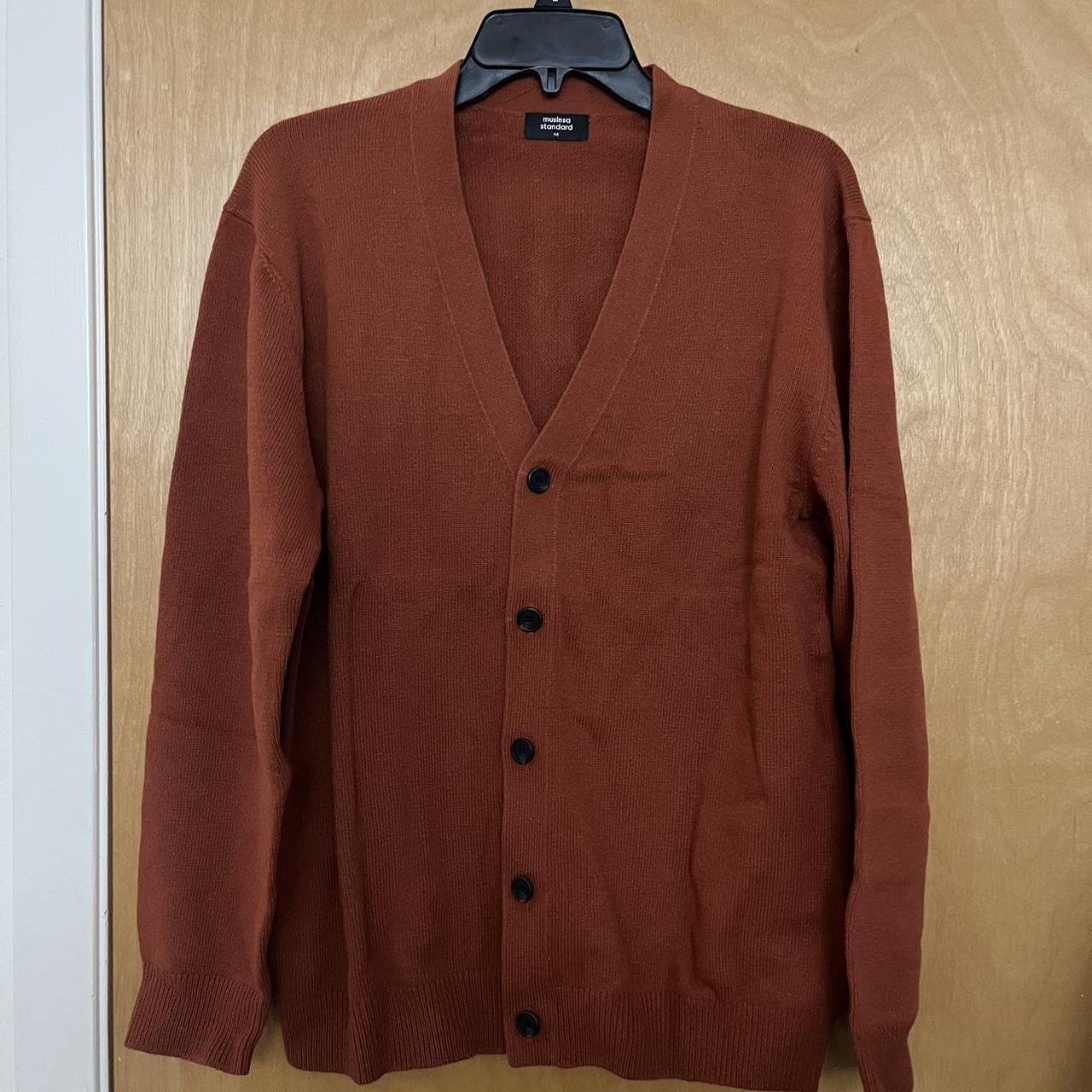 brick red knit cardigan, never worn! cardigan... Depop