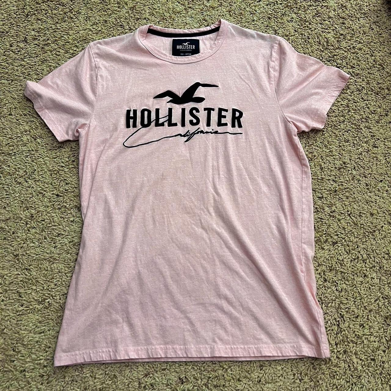 Pink hollister shirt best sale