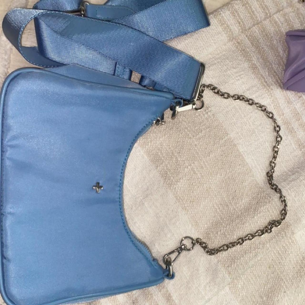 Peta and jain baby blue nylon bag with short chain Depop