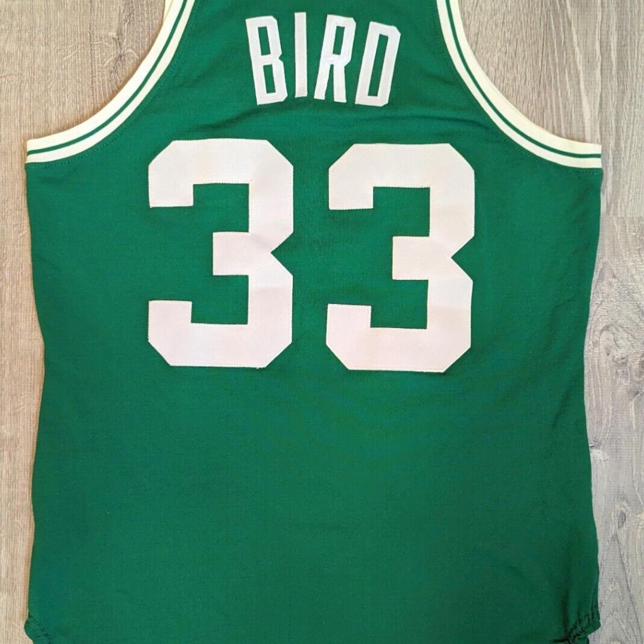 1986-87 Sand Knit Larry Bird Boston Celtics Jersey... - Depop