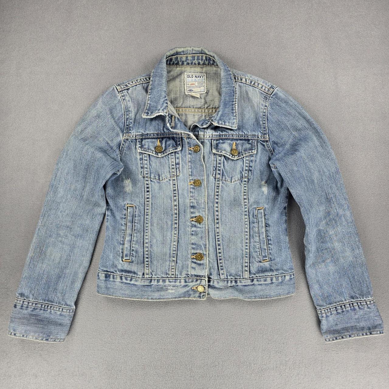 Old Navy Women's Jacket - Blue - S – Y2K Old Navy Denim Jacket Vintage Womens …
