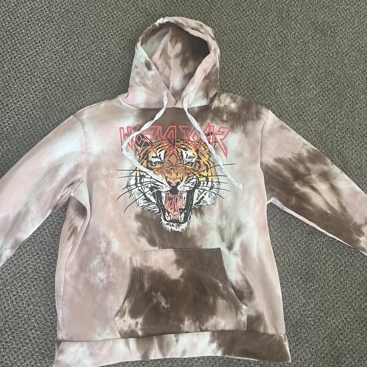 Tie dye tiger hoodie. Size XL for an oversized look. Depop