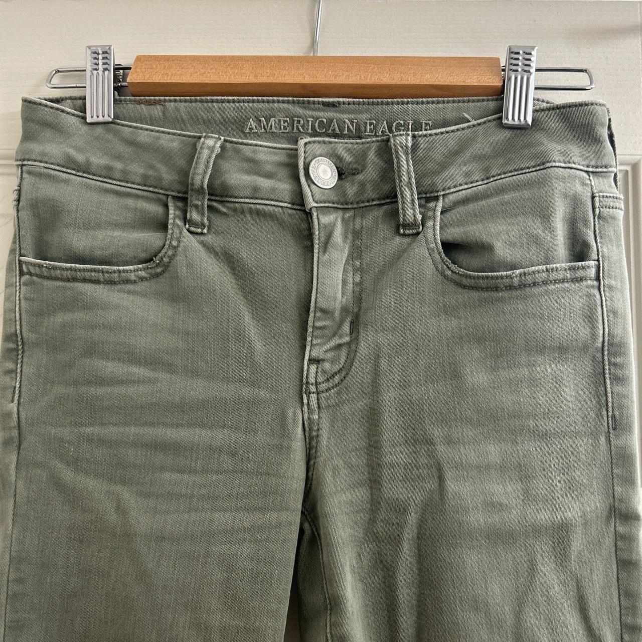 4 long American Eagle Ne(x)t level stretch green/tan... - Depop