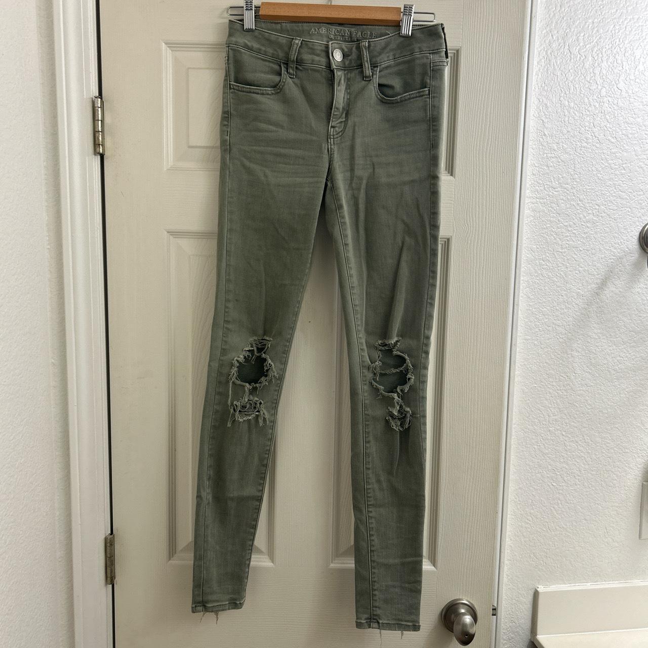 4 long American Eagle Ne(x)t level stretch green/tan... - Depop