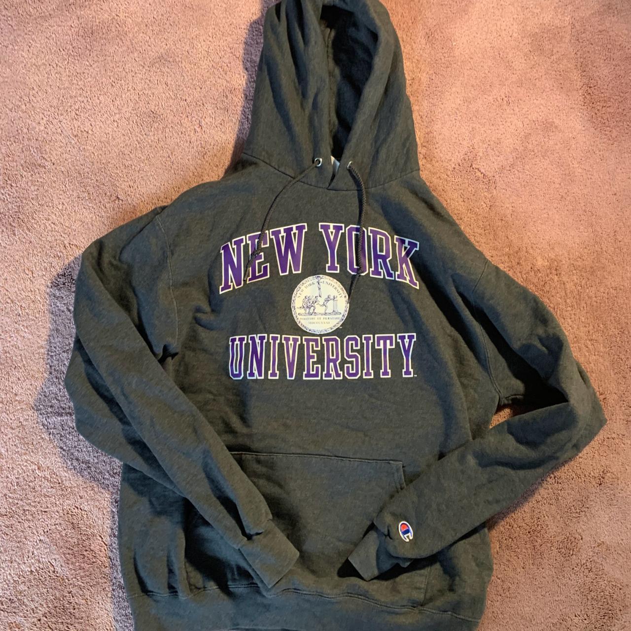 New York University Champion Hoodie Depop