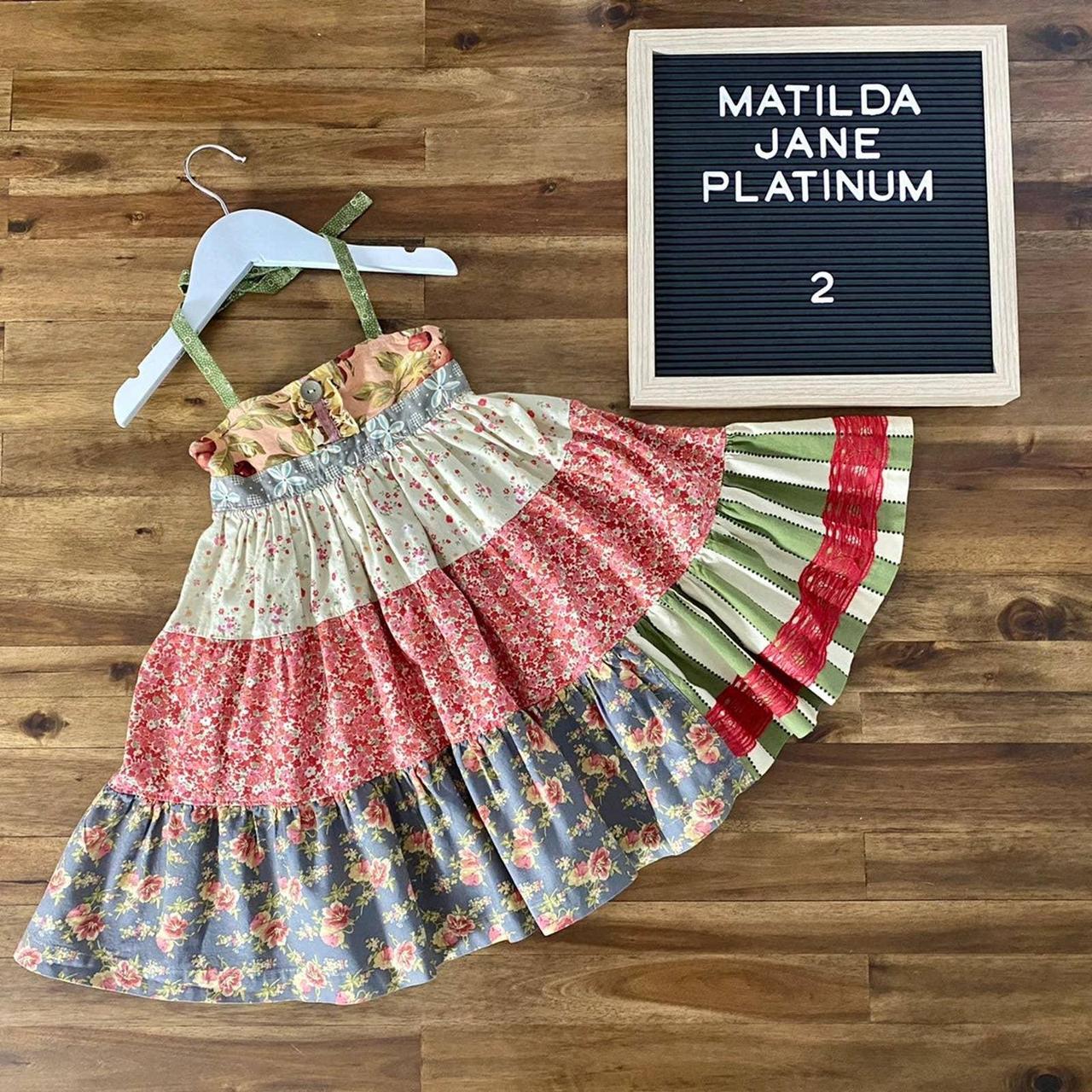 Matilda Jane platinum good strawberry heart dress set