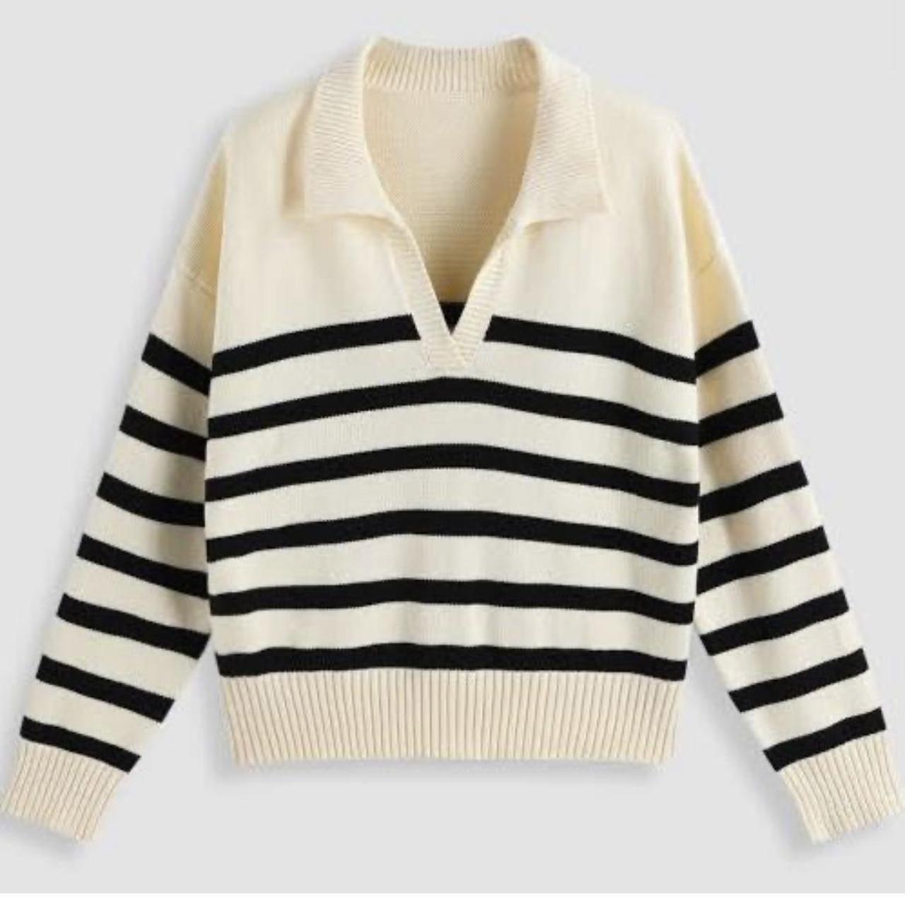 cider blue and white stripe sweater never worn size... Depop