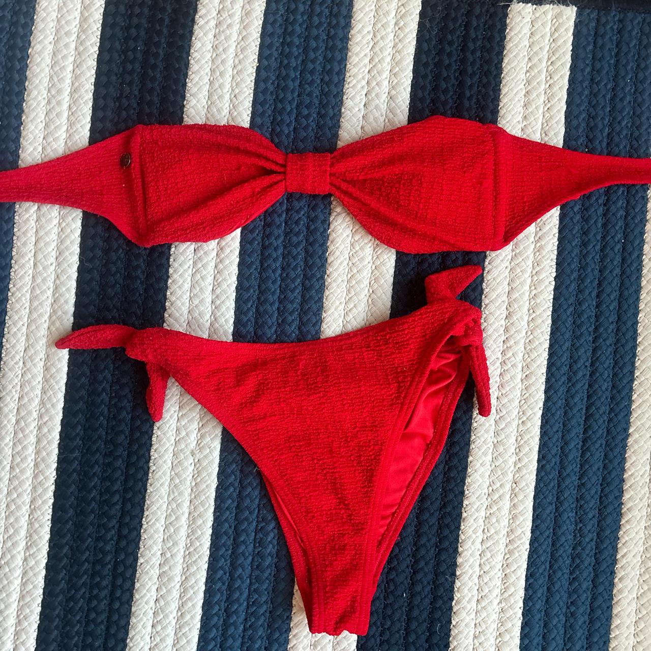 Red Roxy Bikini Size Xs Roxy Depop