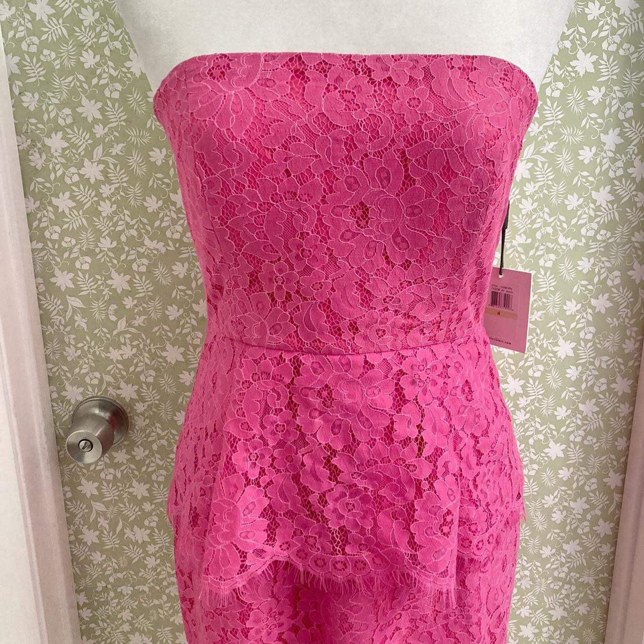 Calvin klein pink dress with pearls best sale