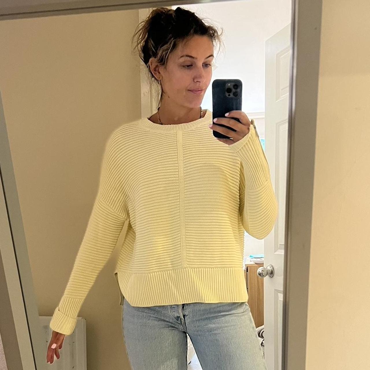 Mint Velvet lemon jumper with zip cuffs. Size M and... Depop