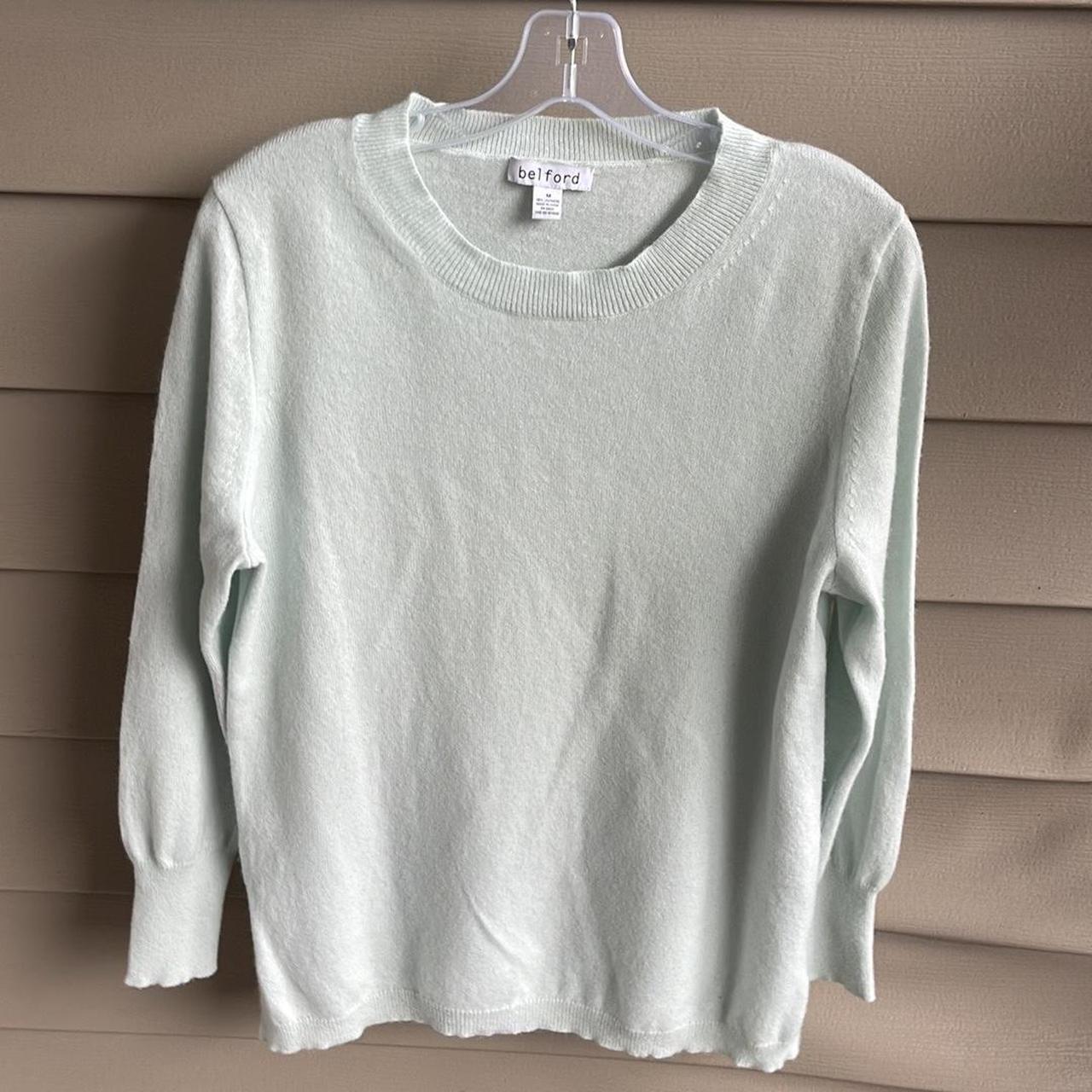 BELFORD TURQUOISE SIZE M WOMENS PURE CASHMERE CREW