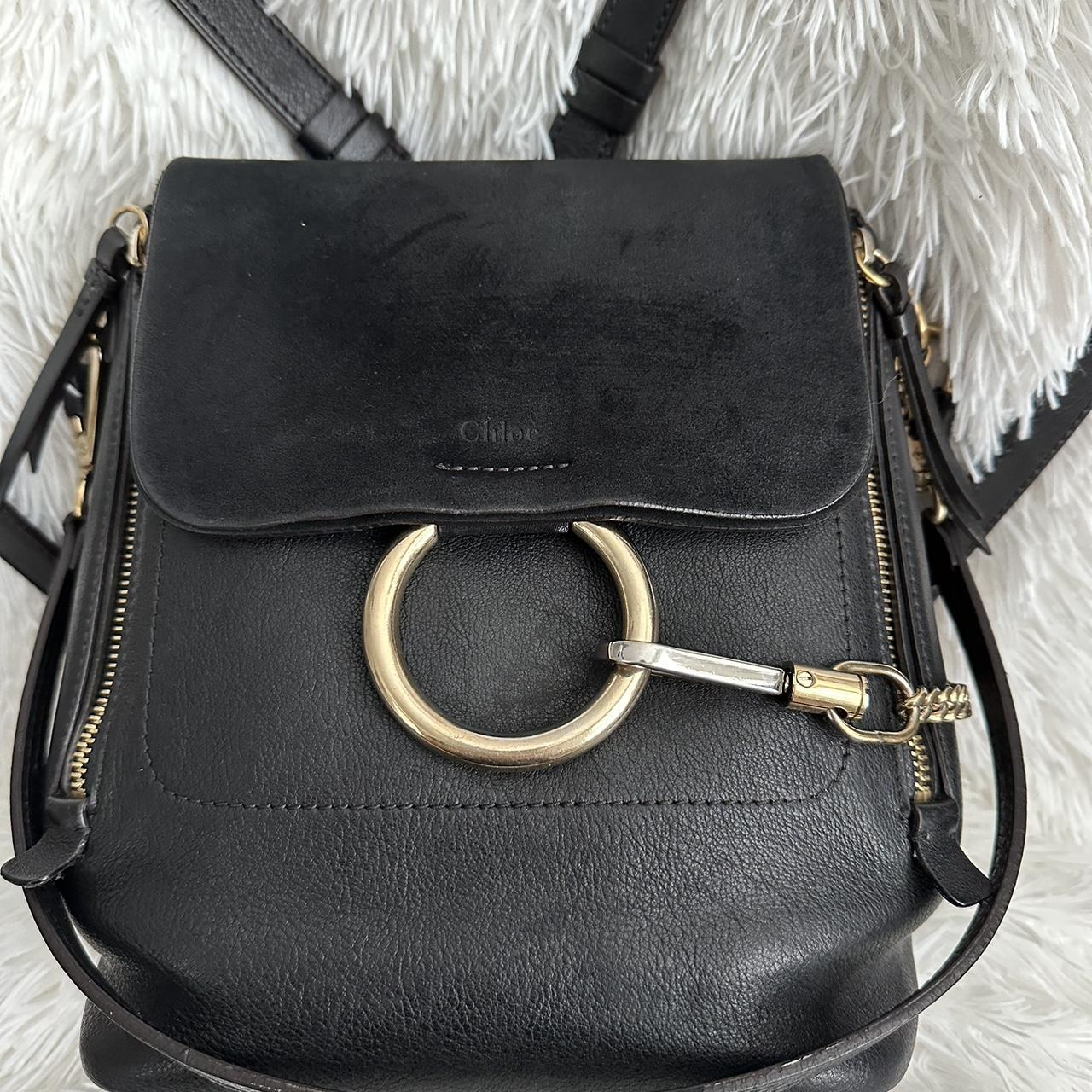 Authentic Chloe Faye Small Backpack Black Suede. Depop