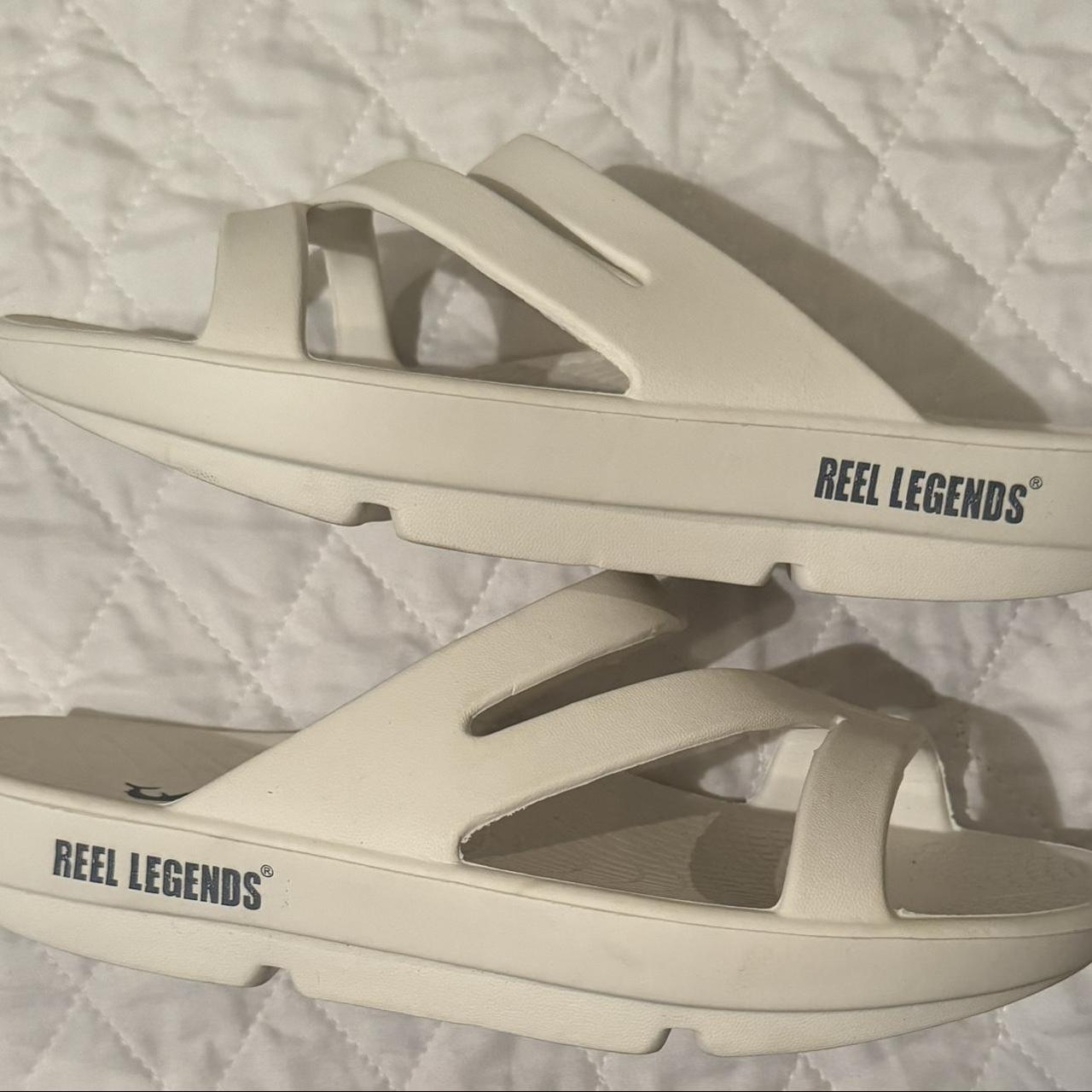 Reel Legends White Sandals Size 9 - Depop