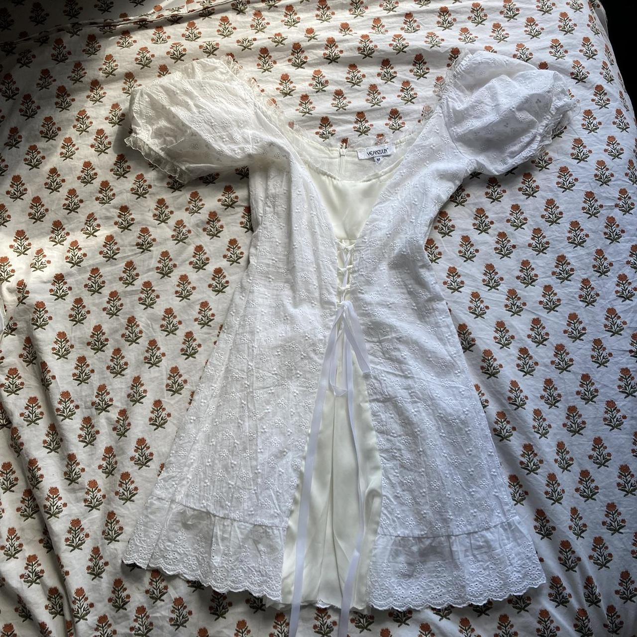 White daisy tv heavenly bodies broderie dupe dress,... Depop