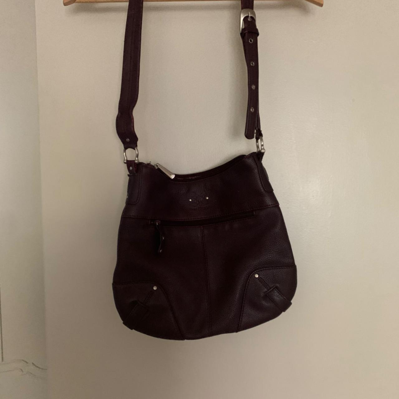 STONE MOUNTAIN Purse Brown Textured Leather Shoulder Bag 15x10x5 Brass  Hardware | eBay