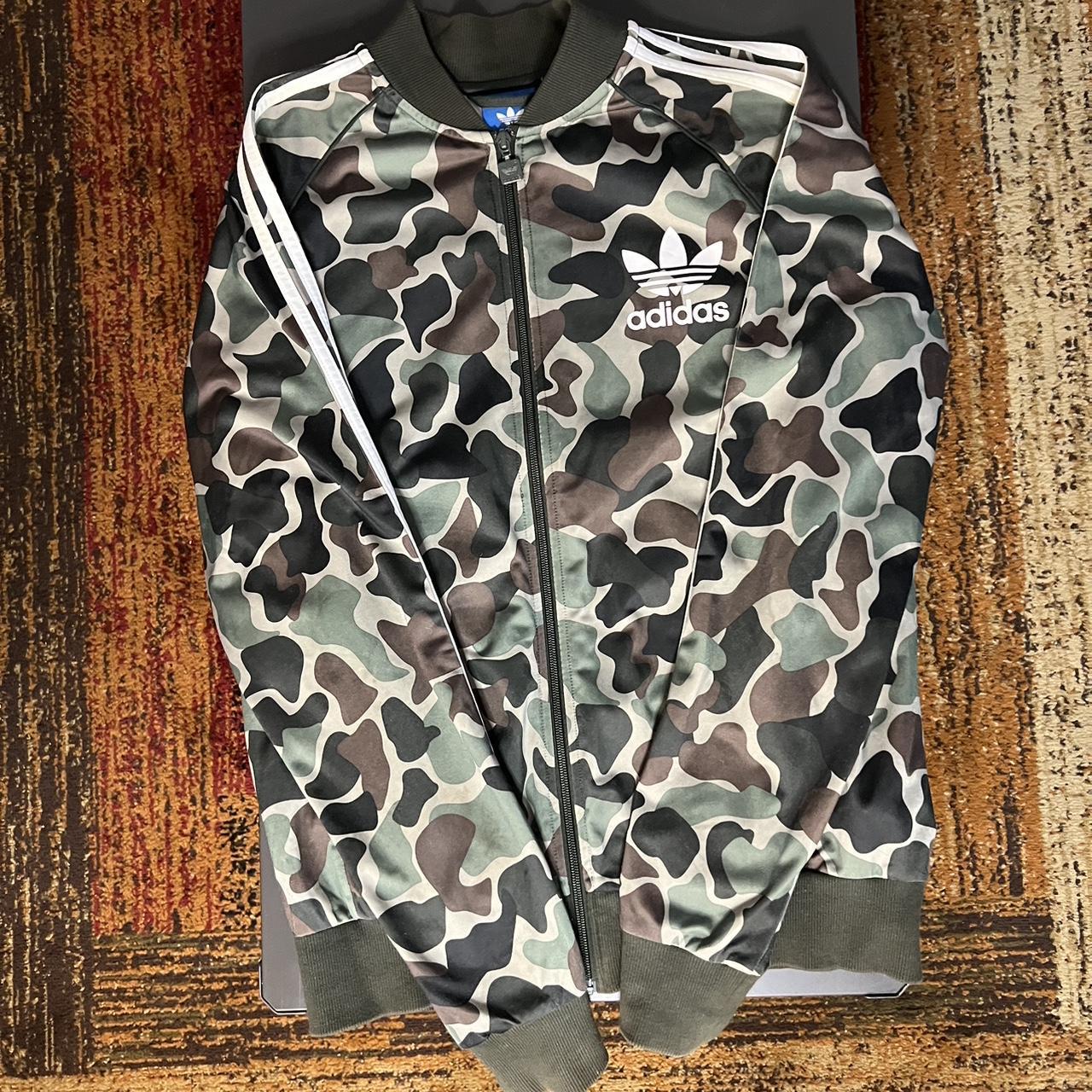 Adidas Camo Print Jacket Depop