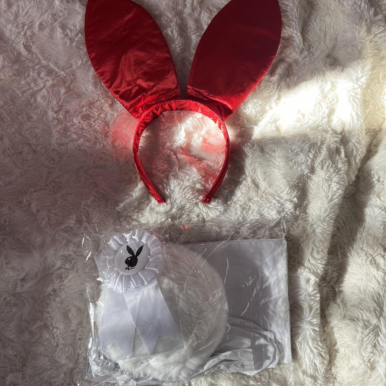 Vintage Playboy Bunny Logo Black Red PJ's Satin - Depop