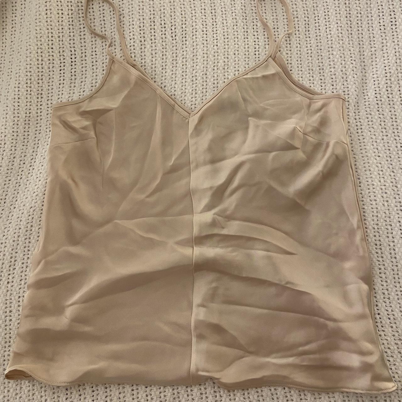satin gold/tan h&m sleep tank size L Depop