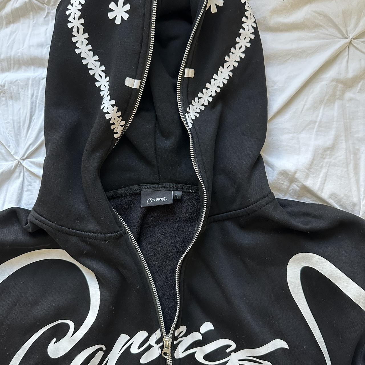 Black Carsicko Hoodie Large Worn plenty Zip... - Depop