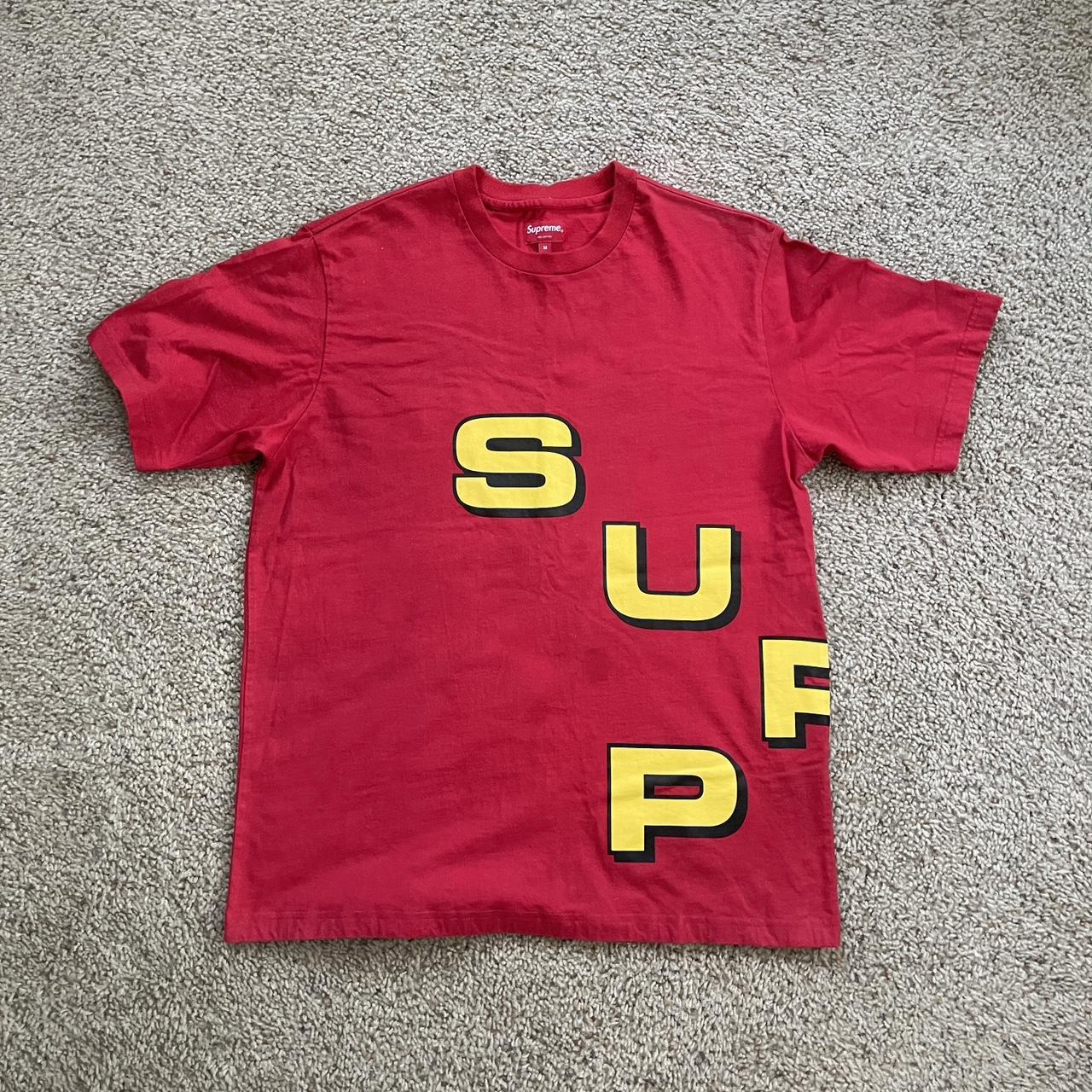 Supreme Stagger Tee Red FW18 Depop