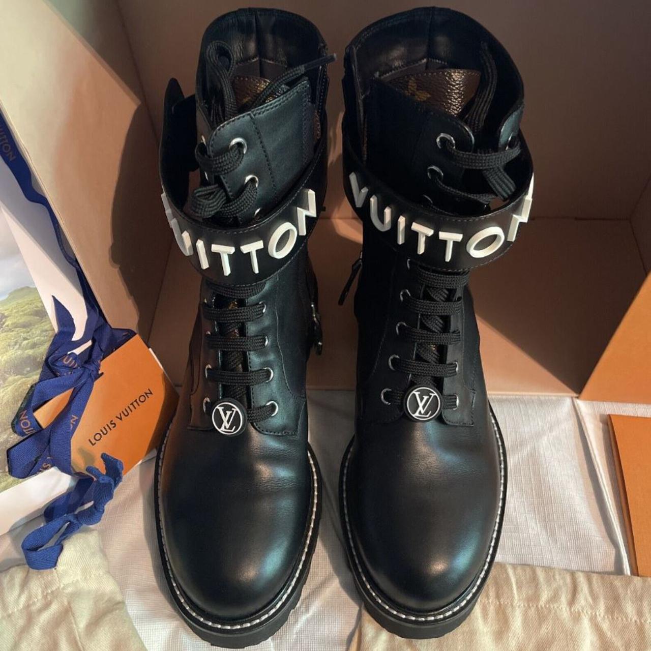 LOUIS VUITTON: Patent Leather Combat Boots + - Depop