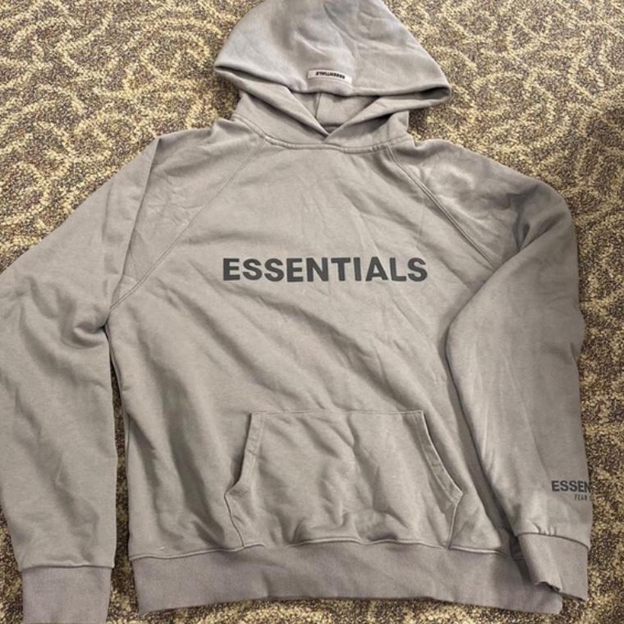 Mens Grey Essentials Hoodie