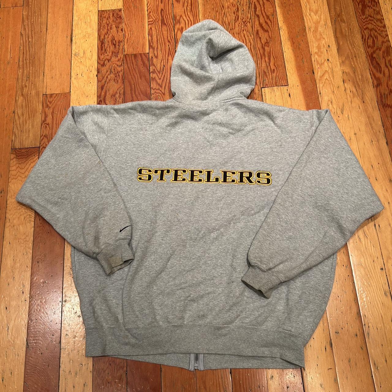 2000s Nike Pittsburg Steelers zip up hoodie Heavy... - Depop