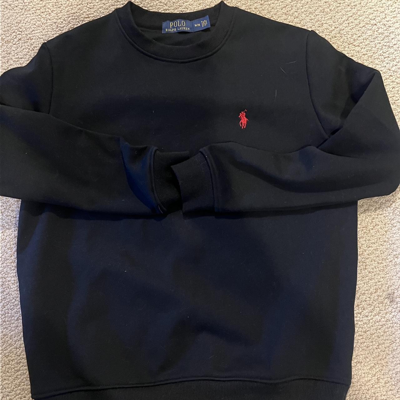 Black and red polo crew neck, worn once. Size medium... - Depop