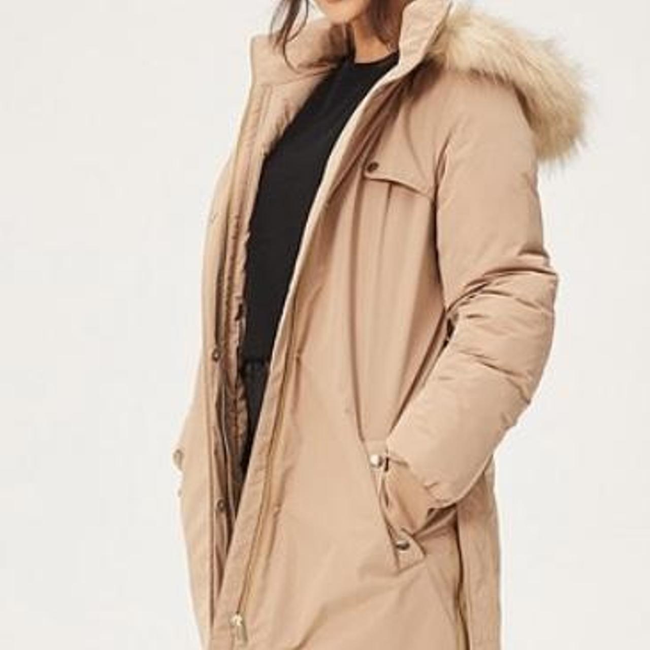 Michelle Keegan Padded Faux Fur Trim Parker Coat