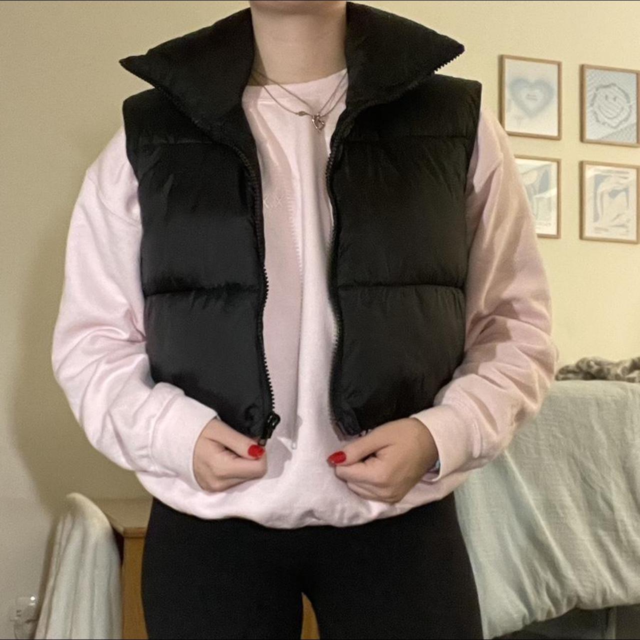 Cropped black vest, brand new! Depop