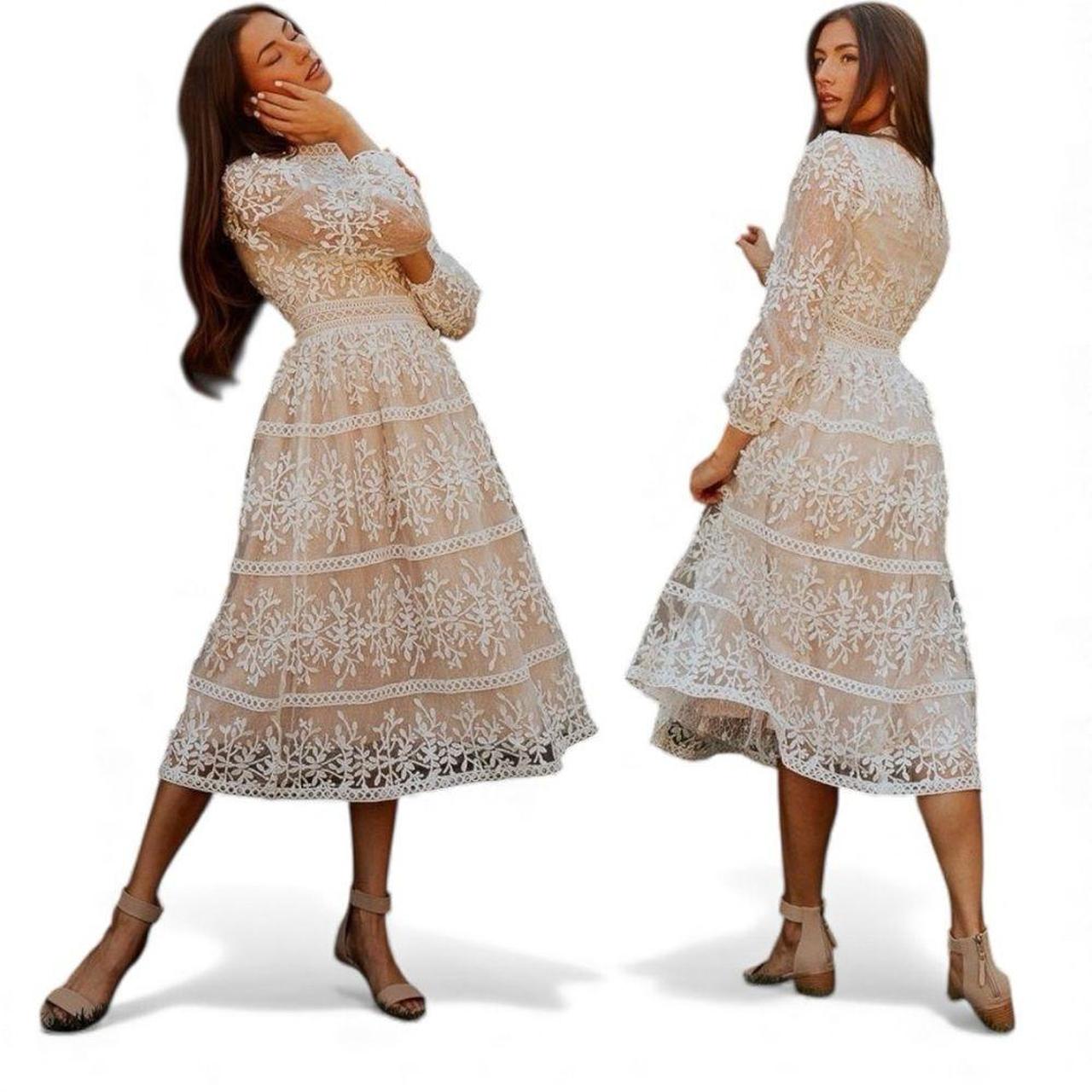 Source Unknown Women's Formal dresses - Cream/Whi… - image 1