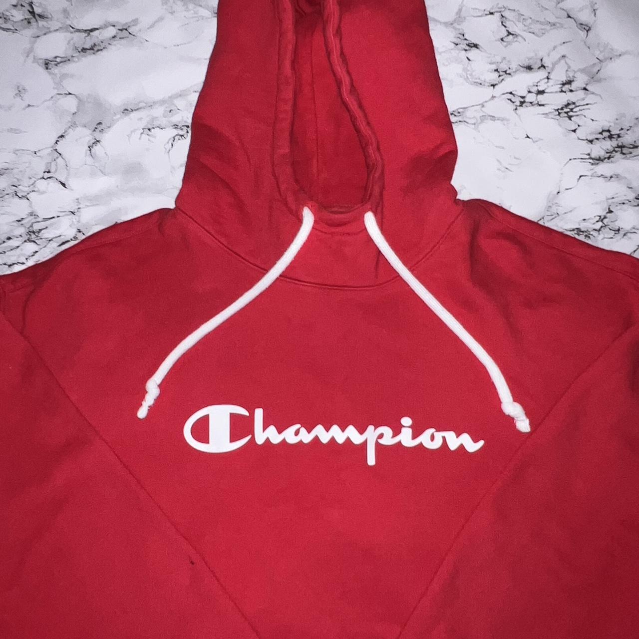 Men’s red champion hoodie 🖤 Size large 🖤 Men’s... Depop