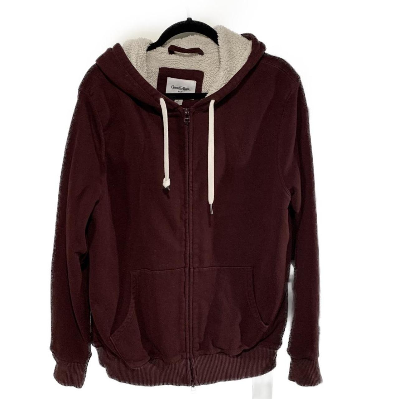 GoodFellow Red ZipUp Hoodie Great condition Fuzzy... Depop