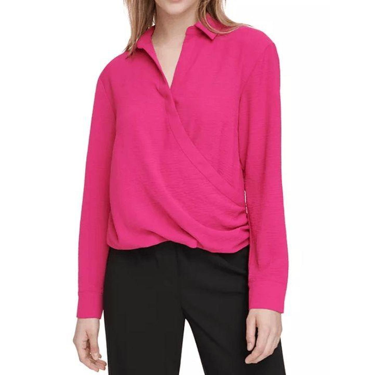 Calvin klein pink blouse hotsell